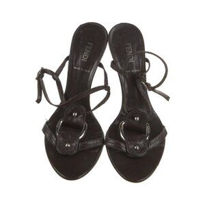 FENDI Leather Slingback Sandals